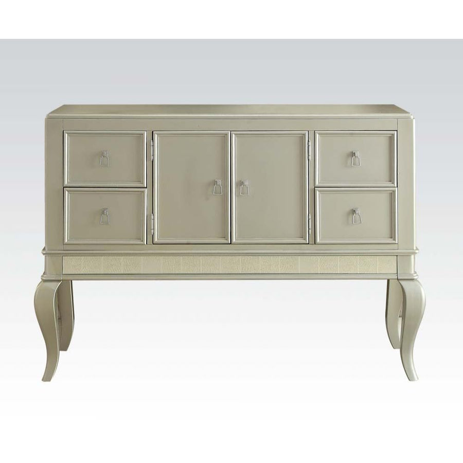 Francesca Server - Mirror Trim Inlay & Cabriole Legs in Champagne