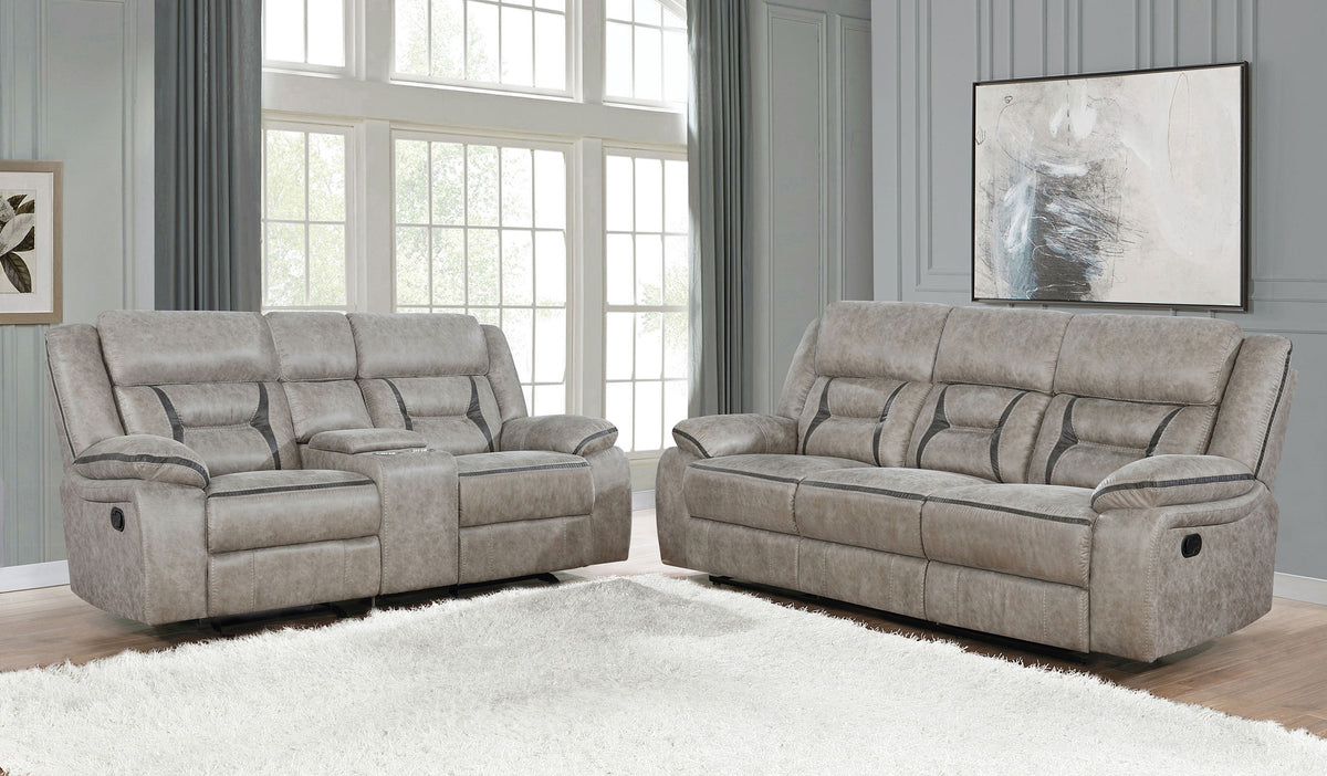 Greer Reclining Sofa, Glider Loveseat & Swivel Glider Recliner - 2pcs- Sofa + Loveseat