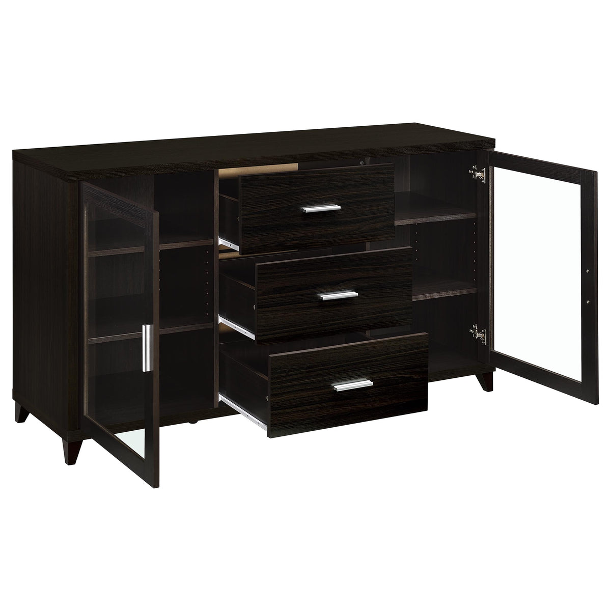 Lewes 60" TV Stand & 4-Piece Entertainment Center - Glass Doors & Media Towers in Cappuccino – view 8