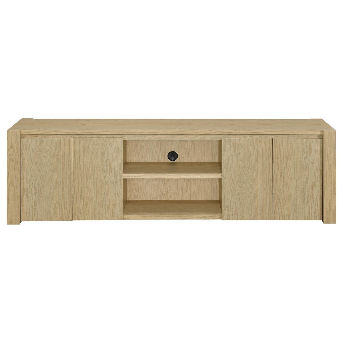 Laurelton 78" TV Stand - 4-Door Media Console with Open Shelves in Light Oak – view 4