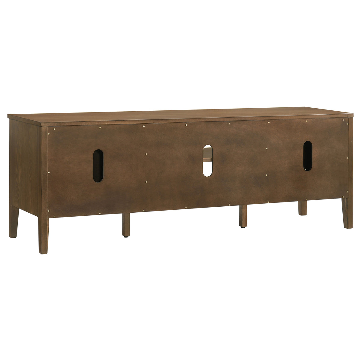 Thori 63" TV Stand - Dark Brown Ash Media Console with 2 Doors, Drawer & Tapered Legs – view 6