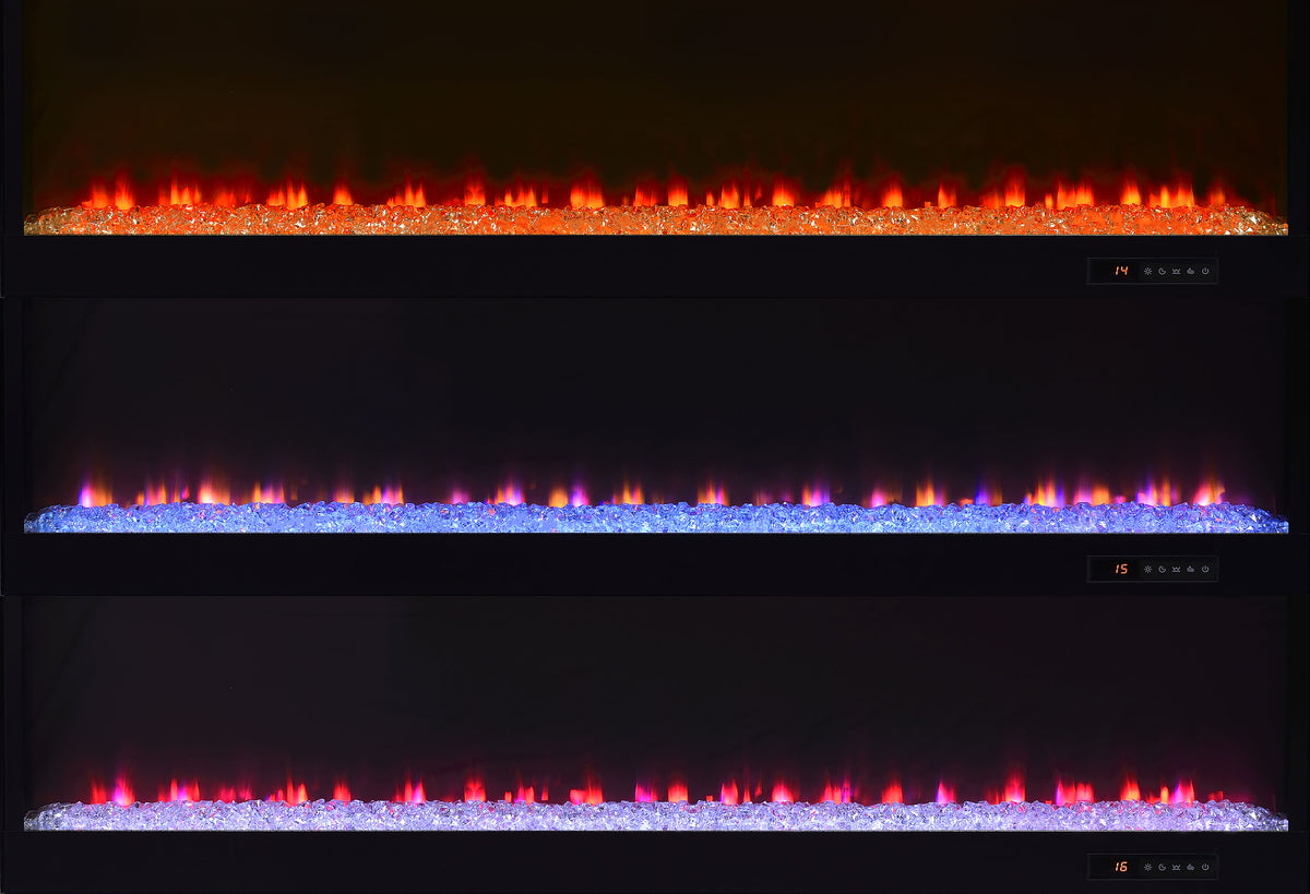 Mallory 71" Fireplace TV Stand with Bluetooth Speaker - Black High Gloss with Color-Changing Flame Display – view 12