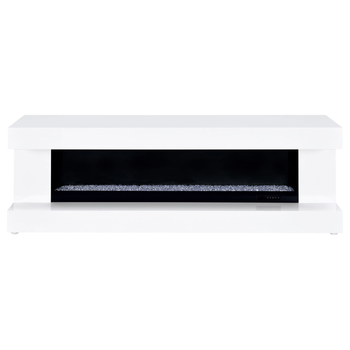 Mallory 71" Fireplace TV Stand with Flame Visualizer & Bluetooth Speaker - White High Gloss – view 3