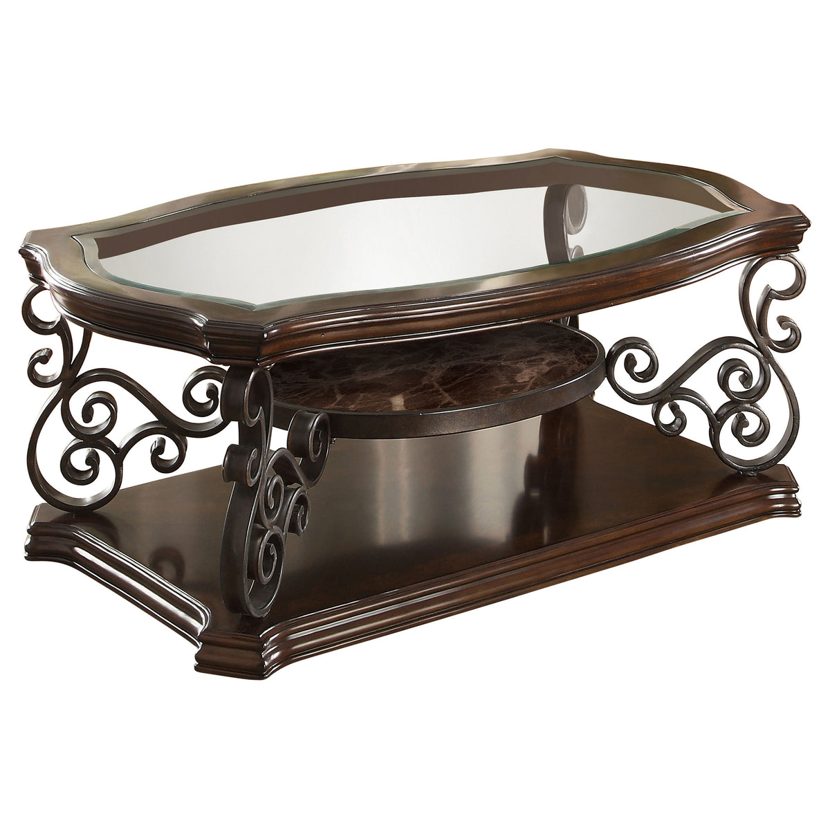 Laney Glass Top Coffee, End & Sofa Tables - Coffee Table
