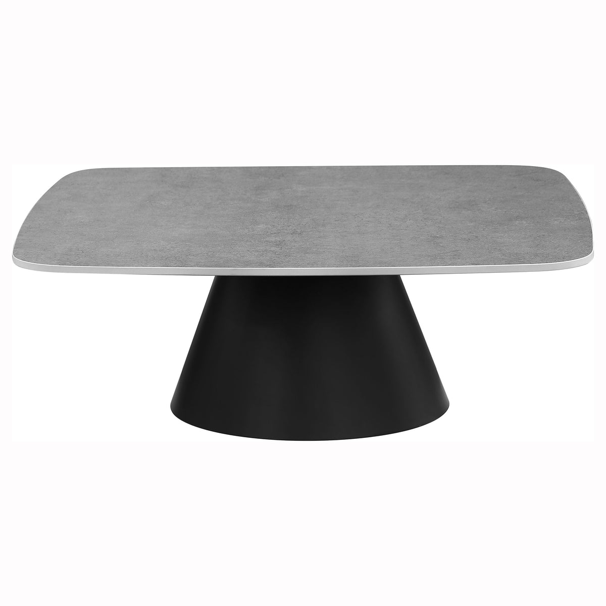 Eason 2-Piece Nesting Coffee Table Set - Concrete-Look Tops on Black Conical Bases – view 4