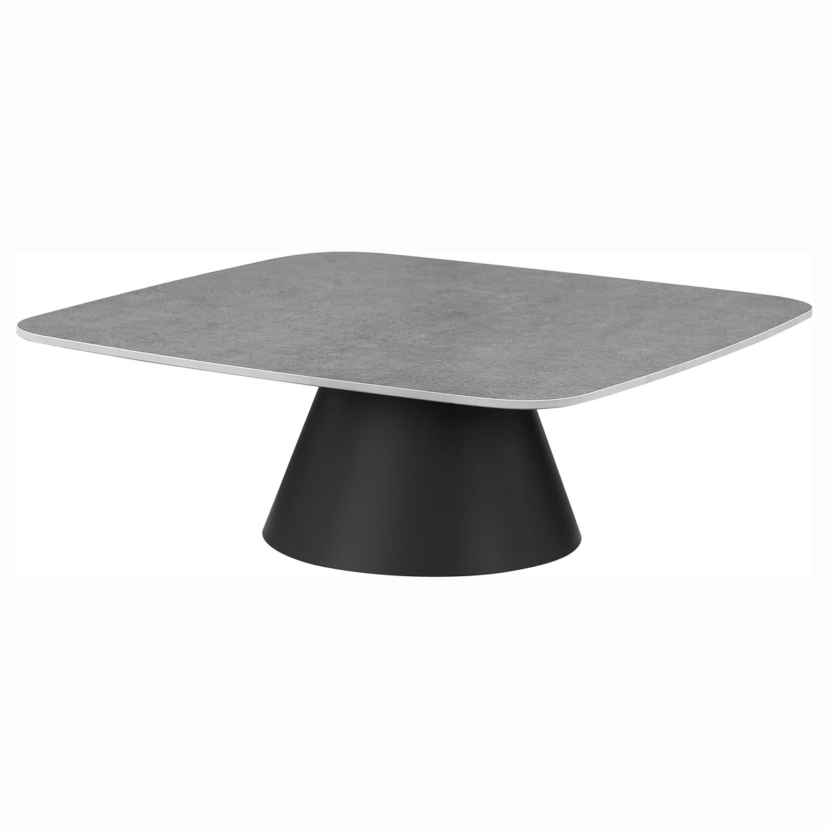 Eason 2-Piece Nesting Coffee Table Set - Concrete-Look Tops on Black Conical Bases – view 5