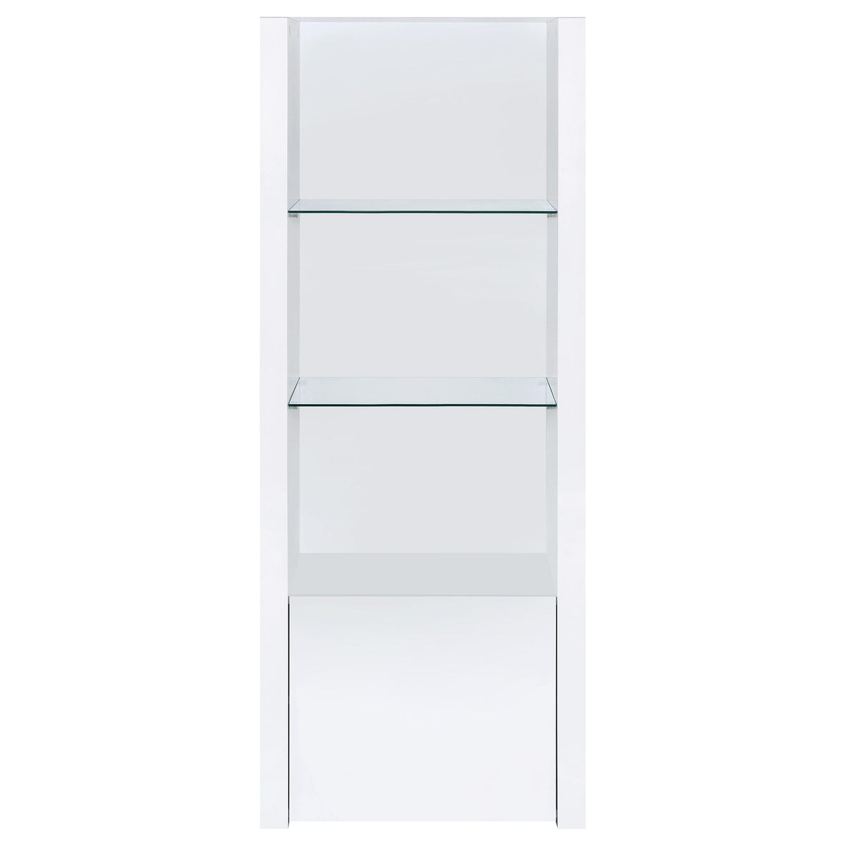 Jude 71" TV Stand & Entertainment Center with Media Towers - High Gloss White with Glass Shelves – view 15