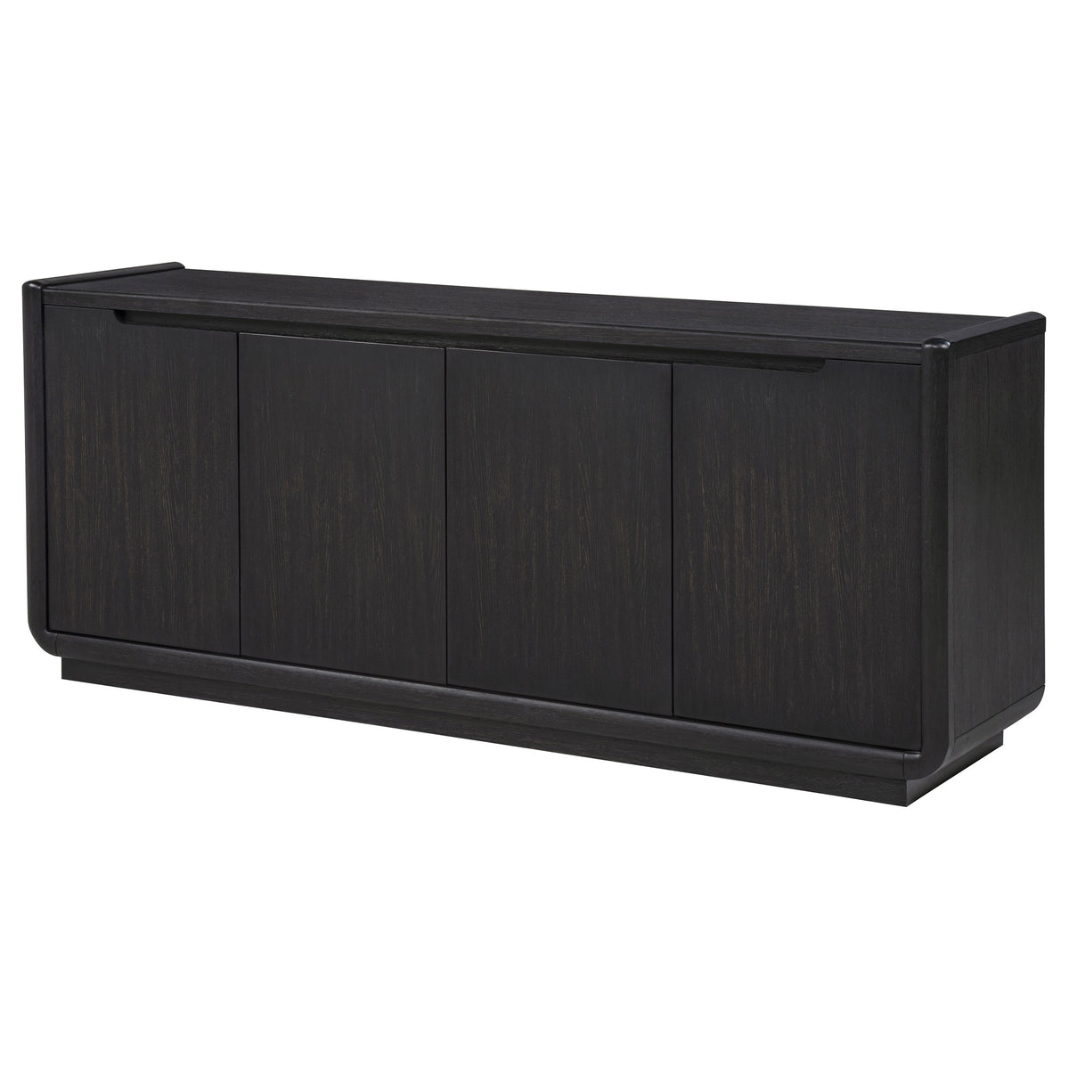 Leandro 72" TV Stand Media Console - Burnished Black Ash with Push-to-Open Doors – view 4