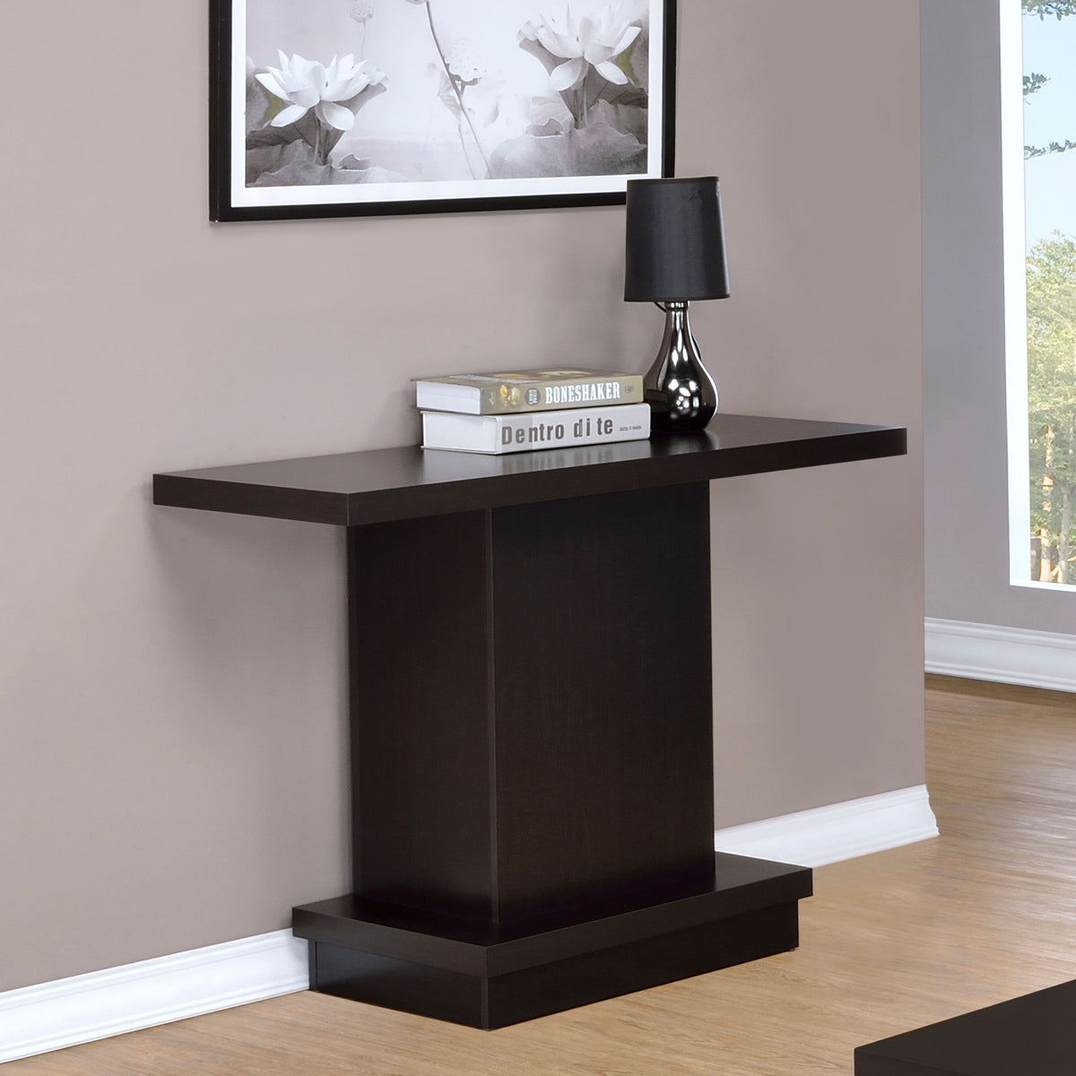 Reston Square Coffee Table, End Table & Console - Tiered Contemporary Design in Cappuccino – view 3