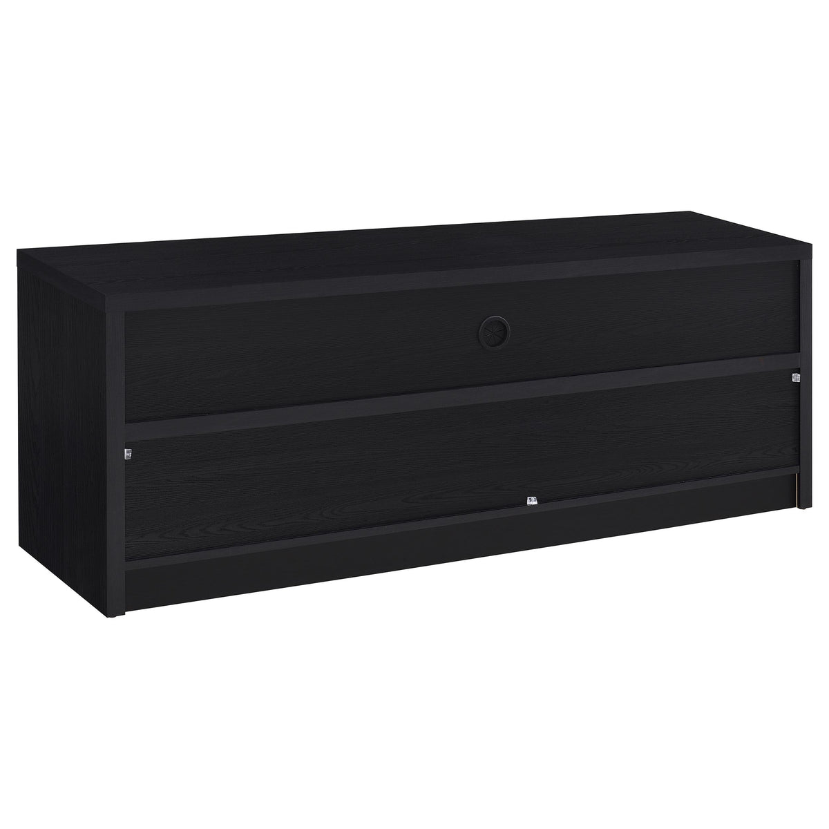 Rutland 59" TV Stand - 3-Drawer Media Console with Open Shelves & Cord Management in Black β view 7