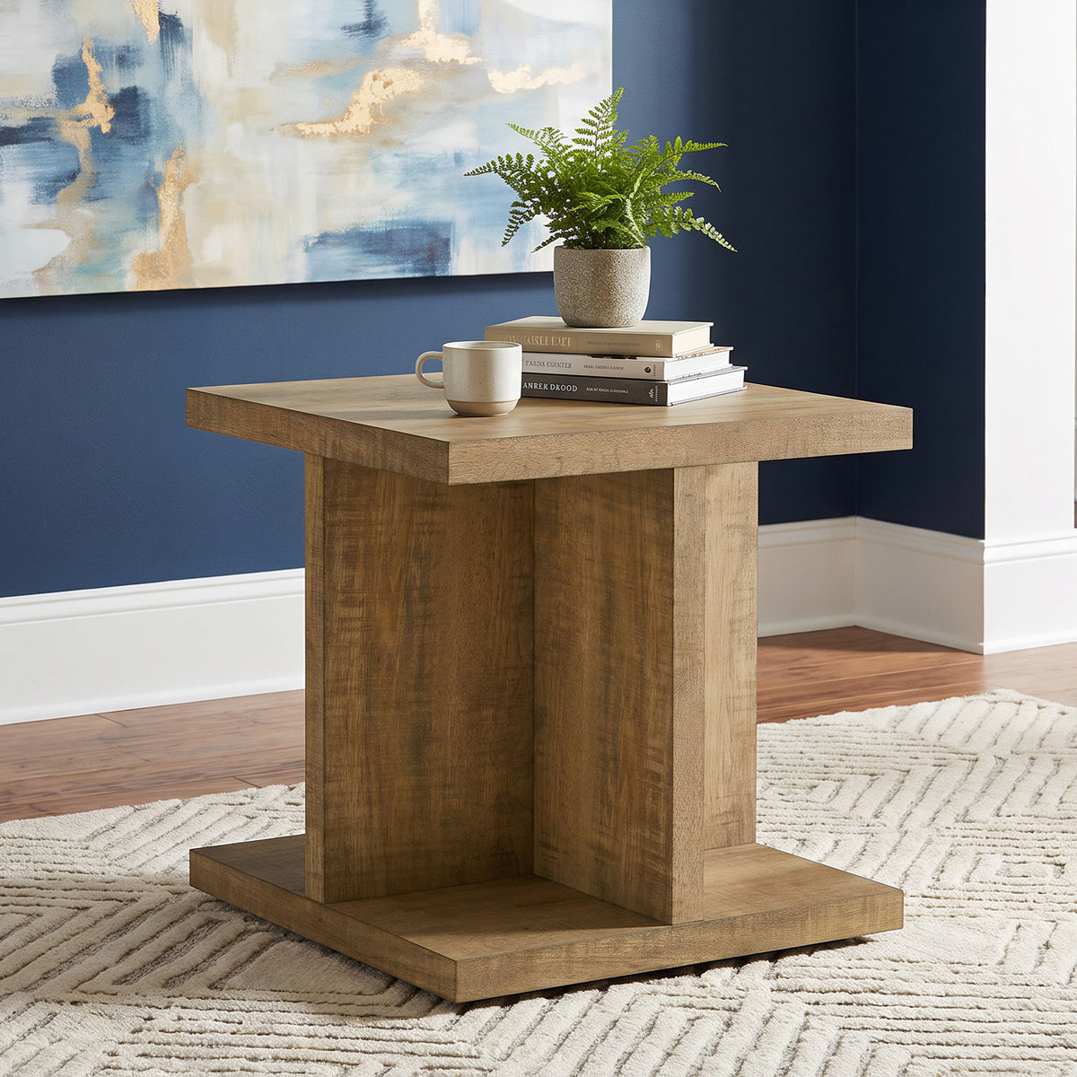 Cortona Square Coffee Table & End Table Sets - Open Cube Storage in Rustic Mango Finish – view 12