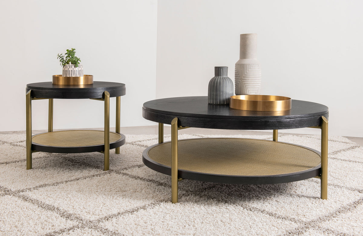 Arini Round Coffee & End Table Sets - 2pcs- Coffee Table + End Table