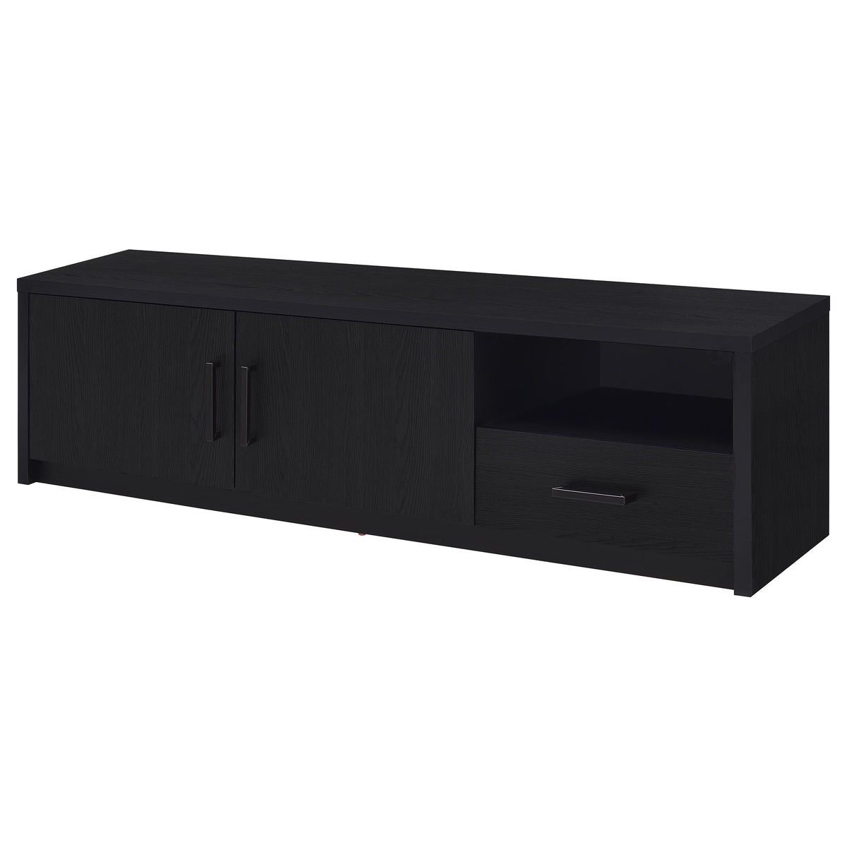 Murray 70" TV Stand Media Console - Black with 2 Doors, Drawer & Open Cubby, Fits TVs up to 75" – view 5