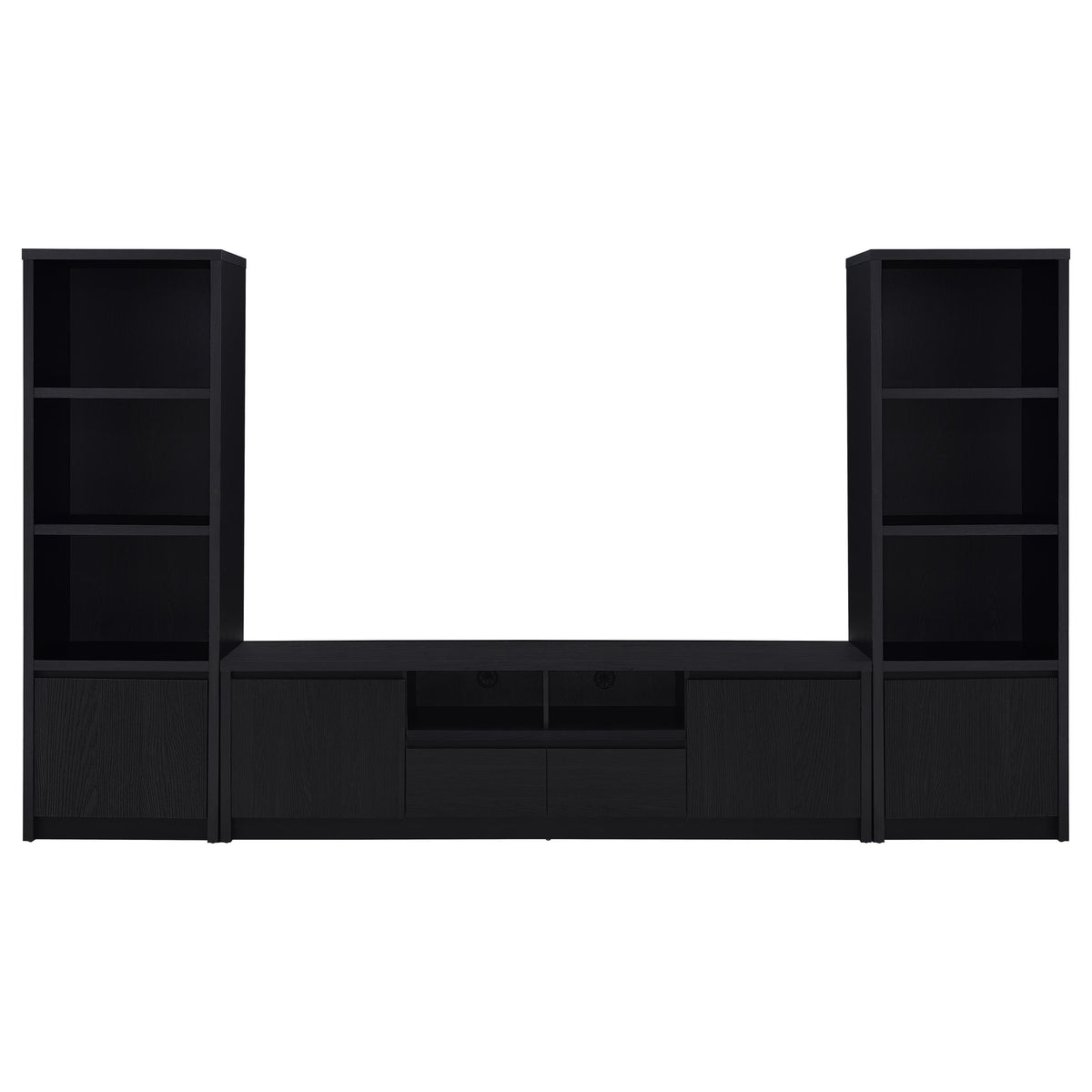 Winfield 78" TV Stand & 3-Piece Entertainment Center with Media Towers - Modern Black – view 4