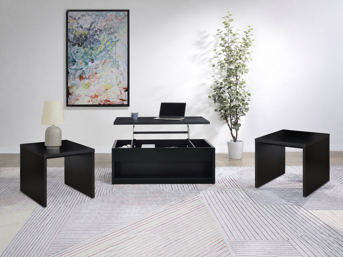 Knapp Lift-Top Coffee Table with 2 Drawers & End Table Sets - 3pcs- Lift-Top Coffee Table + 2 End Tables
