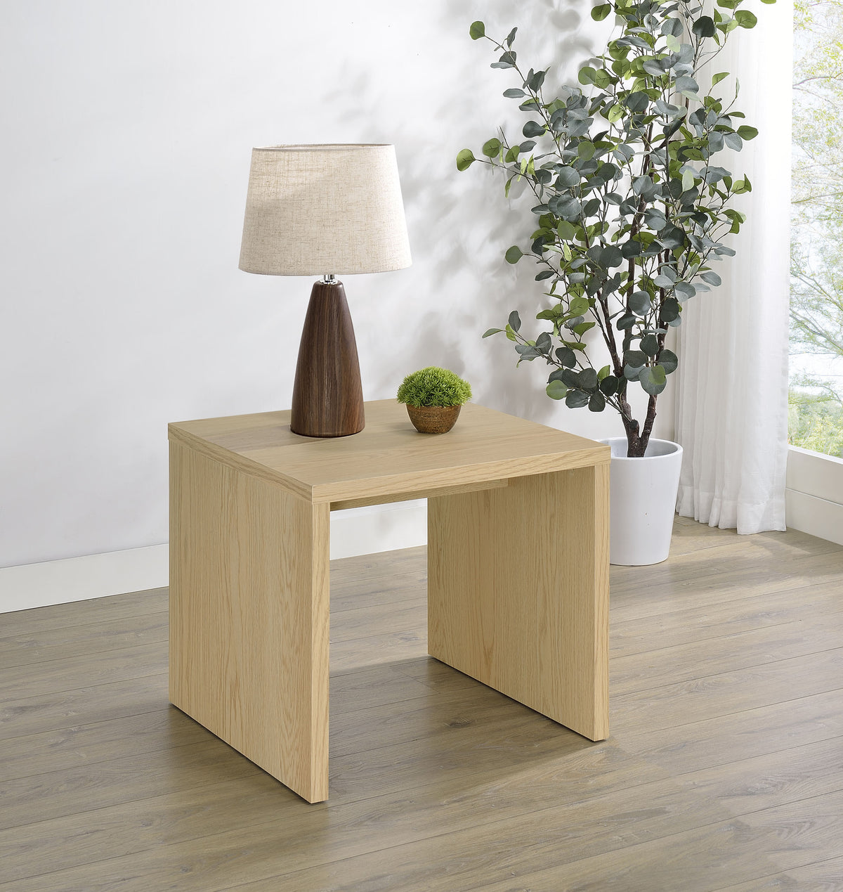 Canoga Lift-Top Coffee Table & End Table Sets - Light Oak with Hidden Storage & U-Shaped End Table – view 16