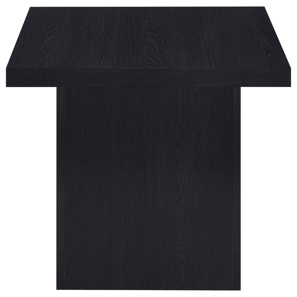 Devar Square Cocktail Coffee Table & End Table Sets - Contemporary Matte Black Wood Grain โ view 16
