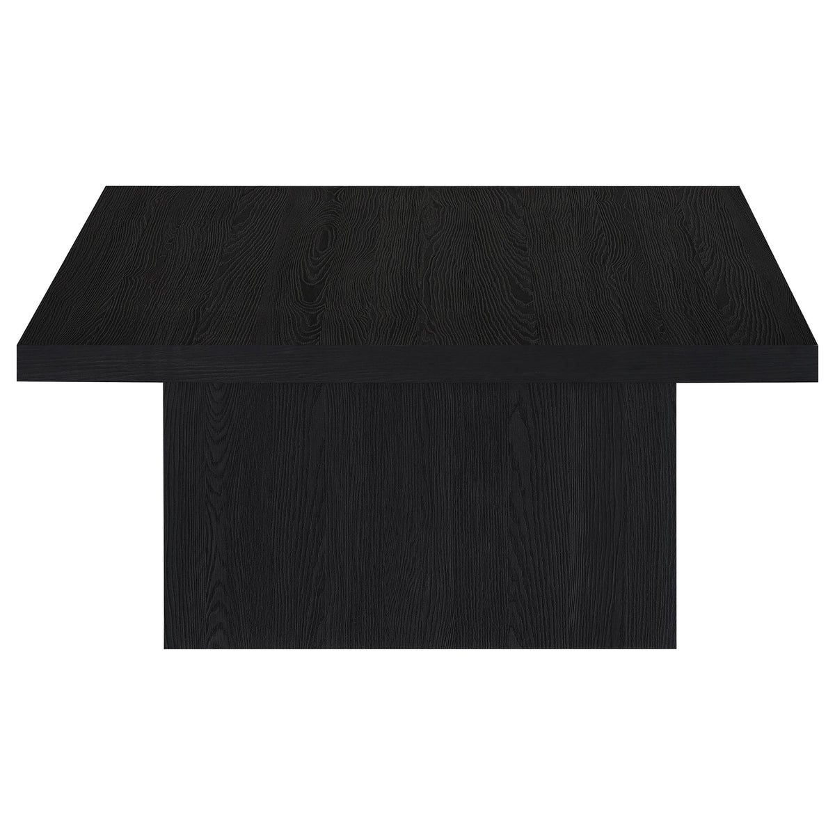 Devar Square Cocktail Coffee Table & End Table Sets - Contemporary Matte Black Wood Grain โ view 7