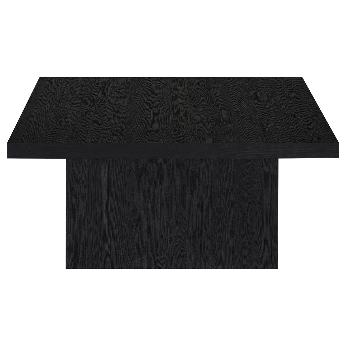 Devar Square Cocktail Coffee Table & End Table Sets - Contemporary Matte Black Wood Grain โ view 8