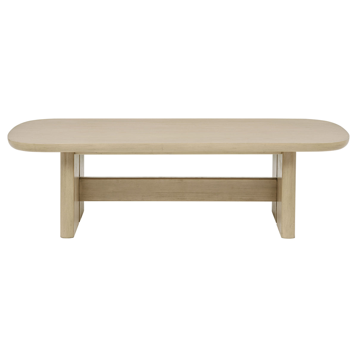 Kailani Coastal Coffee Table, End Table, Sofa Table & 79" Cane TV Stand - Beige Oak – view 8