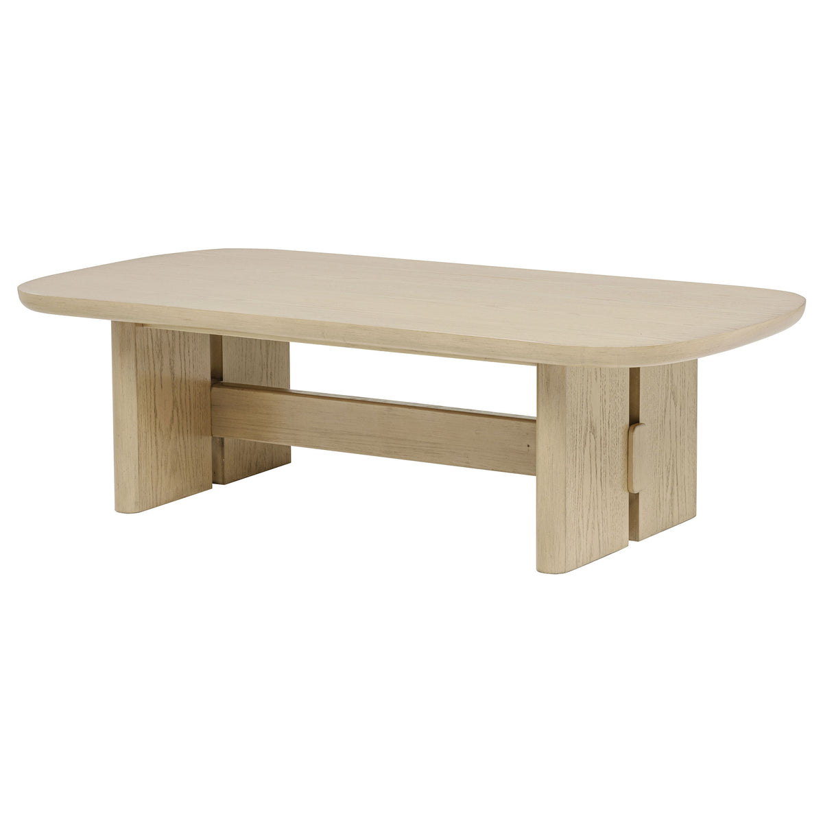 Kailani Coastal Coffee Table, End Table, Sofa Table & 79" Cane TV Stand - Beige Oak – view 9