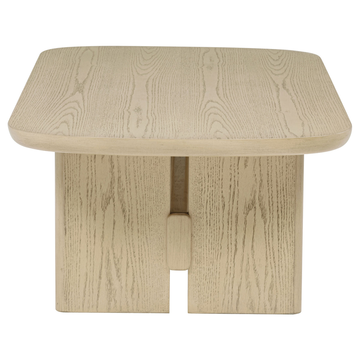 Kailani Coastal Coffee Table, End Table, Sofa Table & 79" Cane TV Stand - Beige Oak – view 10