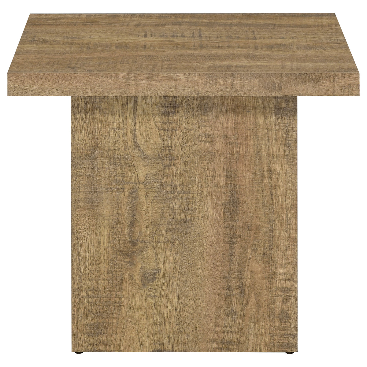 Devar Square Block-Base Coffee Table & End Table Sets - Rustic Natural Mango Wood Grain – view 12