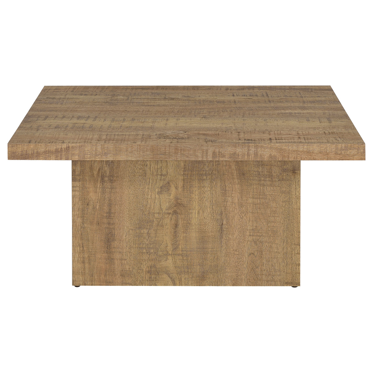 Devar Square Block-Base Coffee Table & End Table Sets - Rustic Natural Mango Wood Grain – view 6