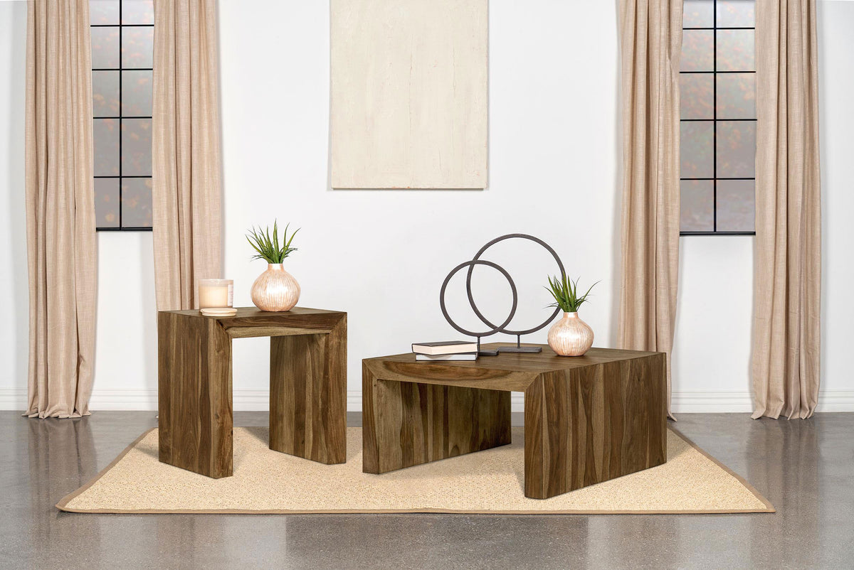 Odilia Solid Sheesham Coffee Table, End Table & Console - 2pcs- Coffee Table + End Table