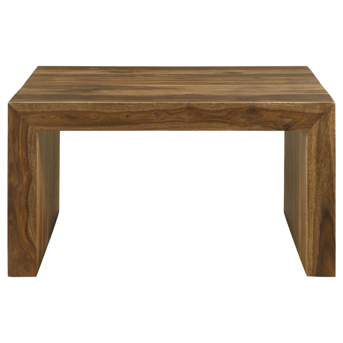 Odilia Solid Sheesham Coffee Table, End Table & Console - U-Shaped Rustic Modern Design in Auburn – view 7