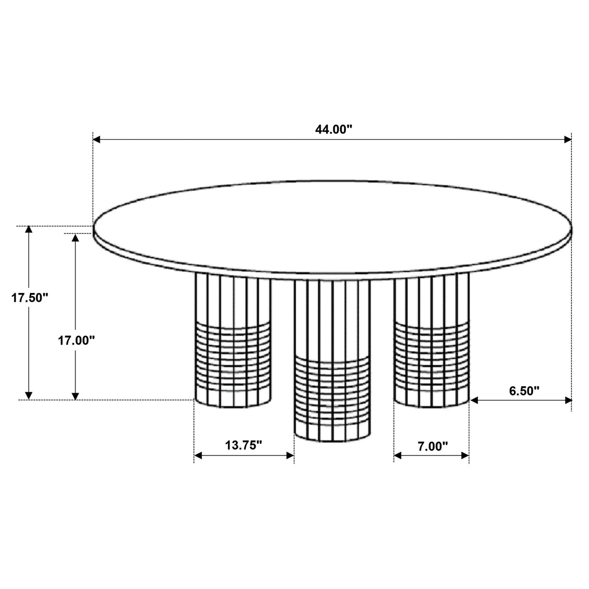 Astoria Round Genuine Marble Coffee Table & End Table Sets - Fluted Pedestal Bases in White – view 10