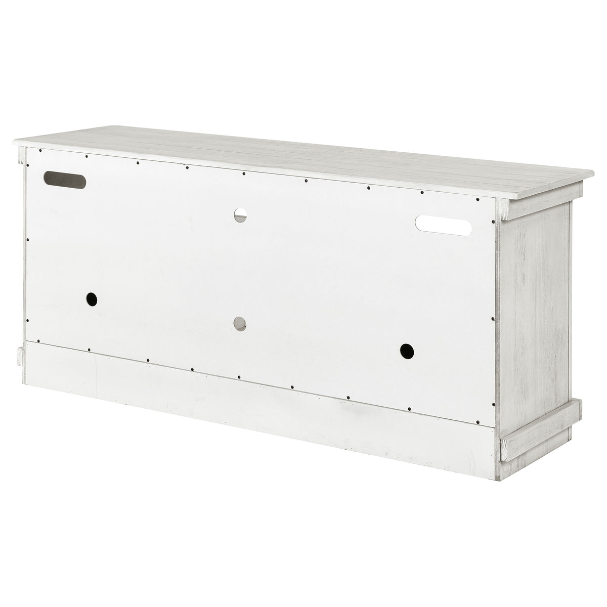 Payne 60" Farmhouse TV Stand - Distressed White Media Console with Open Shelves, Fits TVs up to 65" – view 9