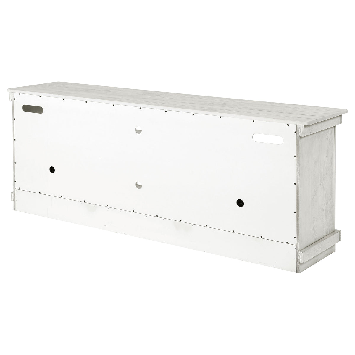 Payne 70" TV Stand - Farmhouse Media Console with Cabinets & Open Shelves in Distressed White – view 9