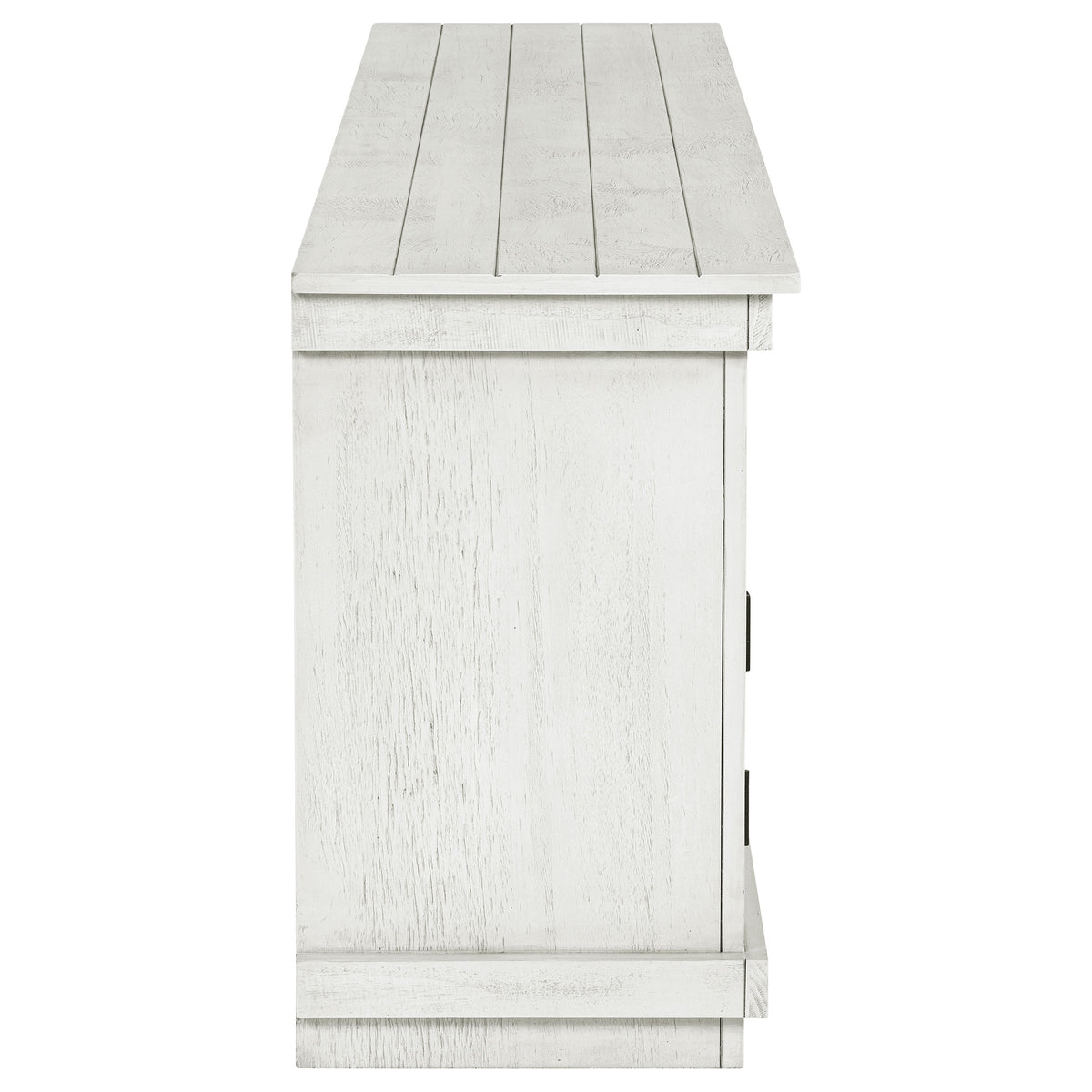 Payne 70" TV Stand - Farmhouse Media Console with Cabinets & Open Shelves in Distressed White – view 10