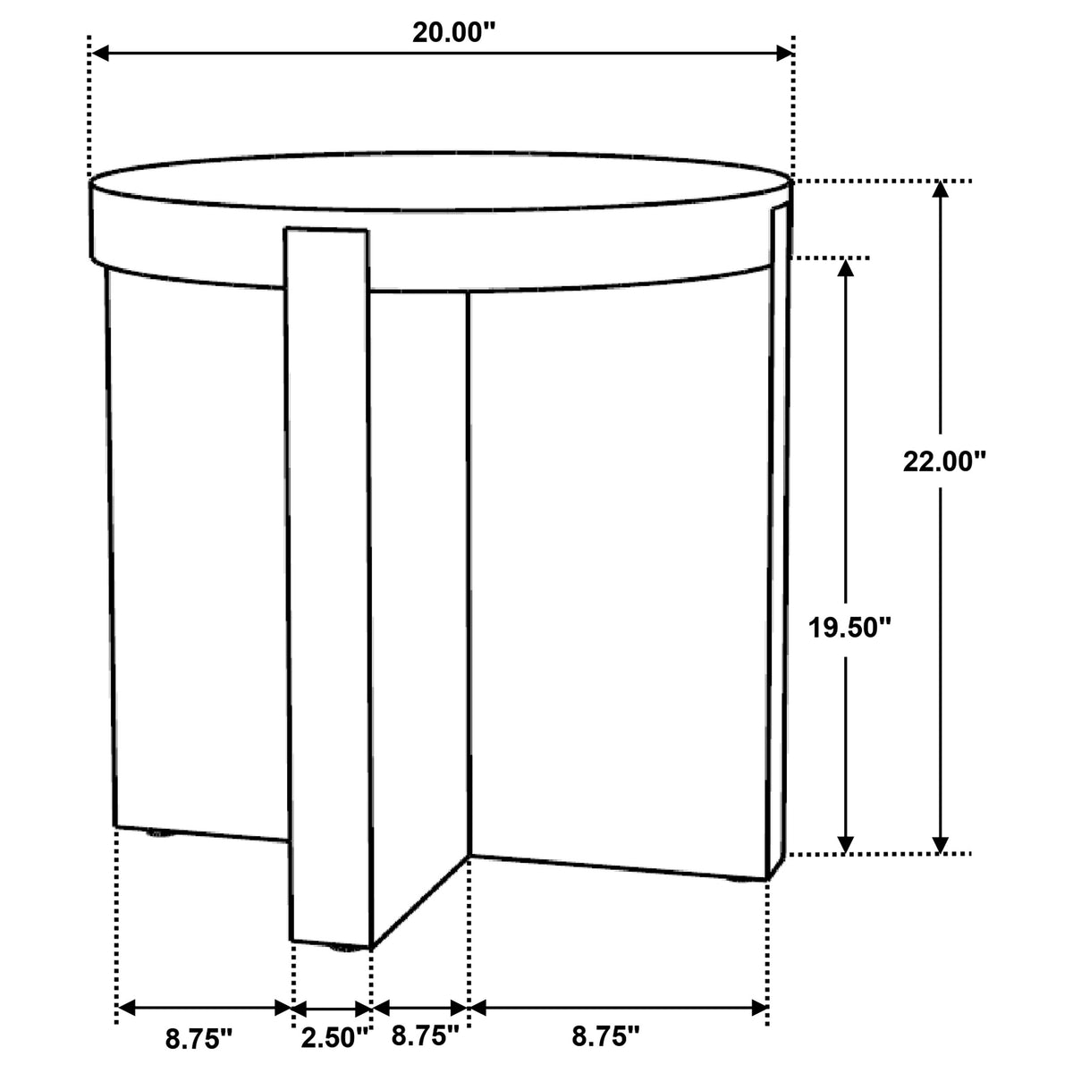 Kinkaid Round Solid Mango Wood Coffee & End Table - Thick Slab Legs in Dark Brown – view 15