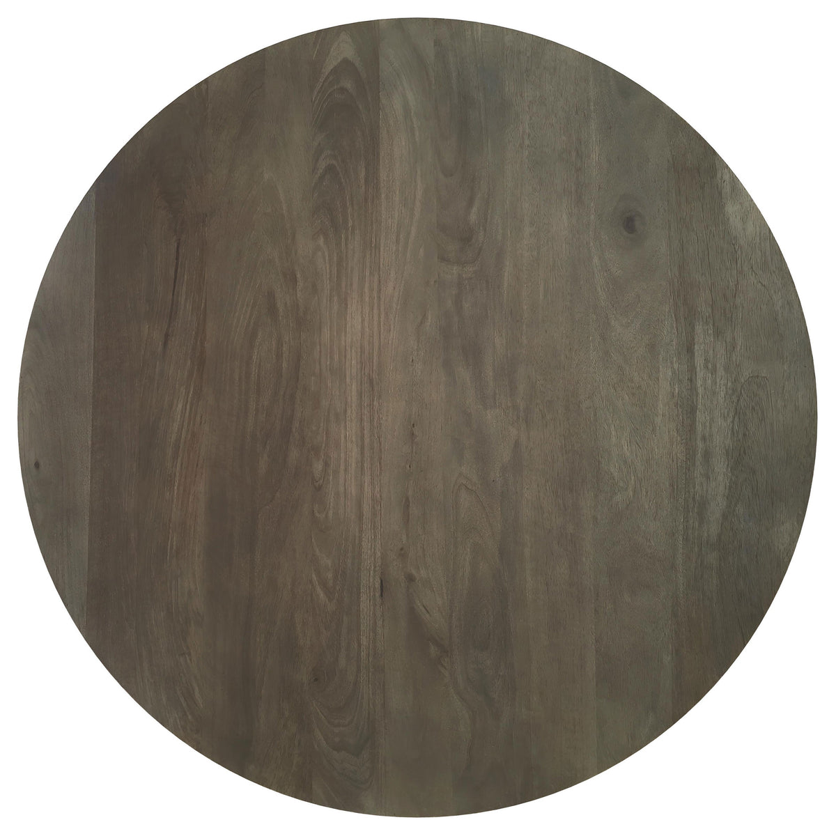 Kinkaid Round Solid Mango Wood Coffee & End Table - Thick Slab Legs in Dark Brown – view 9