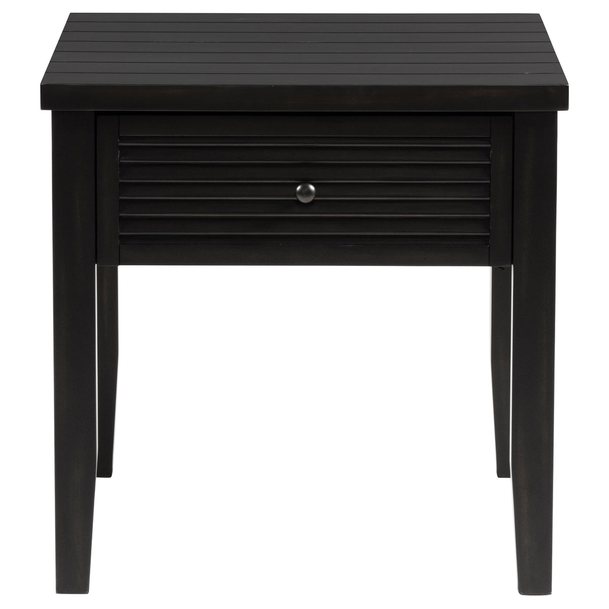 Concord Coffee Table & End Table - Distressed Java Planked Top with Louvered Drawers – view 16