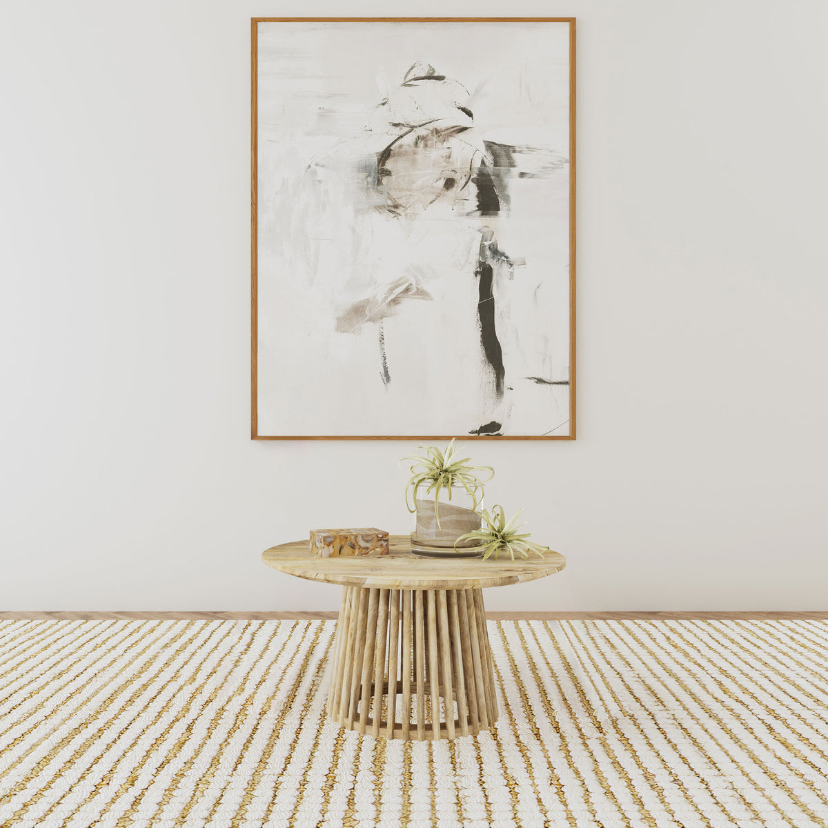 Touhy Round Solid Mango Wood Coffee & End Table - Rustic Natural Mango Finish – view 1