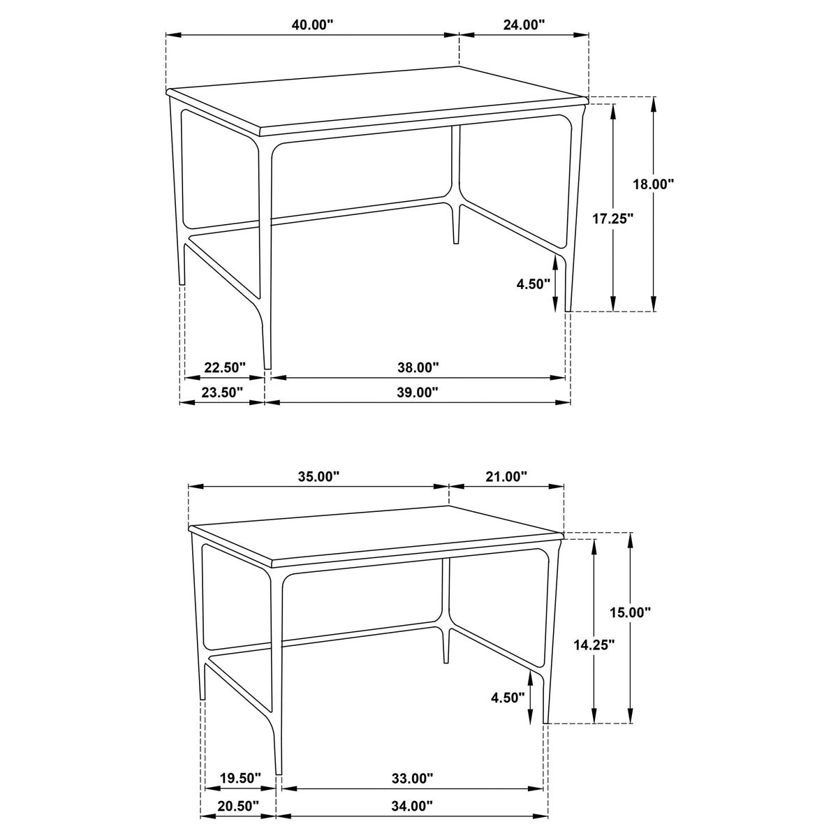 Ebby 2-Piece Nesting Coffee Tables - Genuine White Marble Tops on Antique Black Iron Frames – view 11