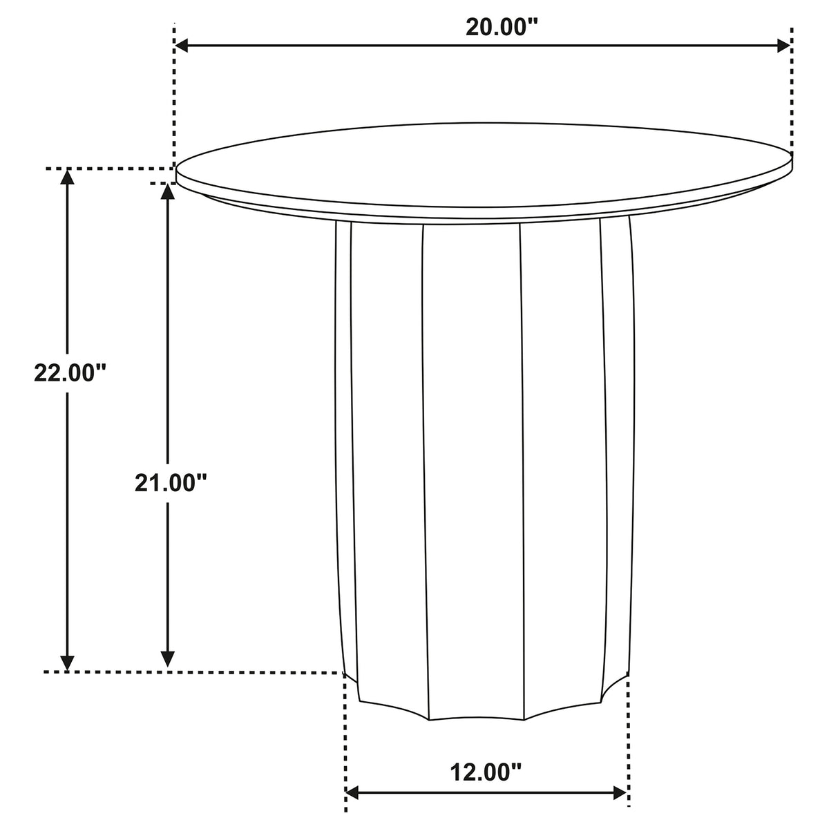 Cayenne Round Coffee Table & End Table Sets - Sculpted Pedestal Base in Solid Mango Wood, Walnut – view 15