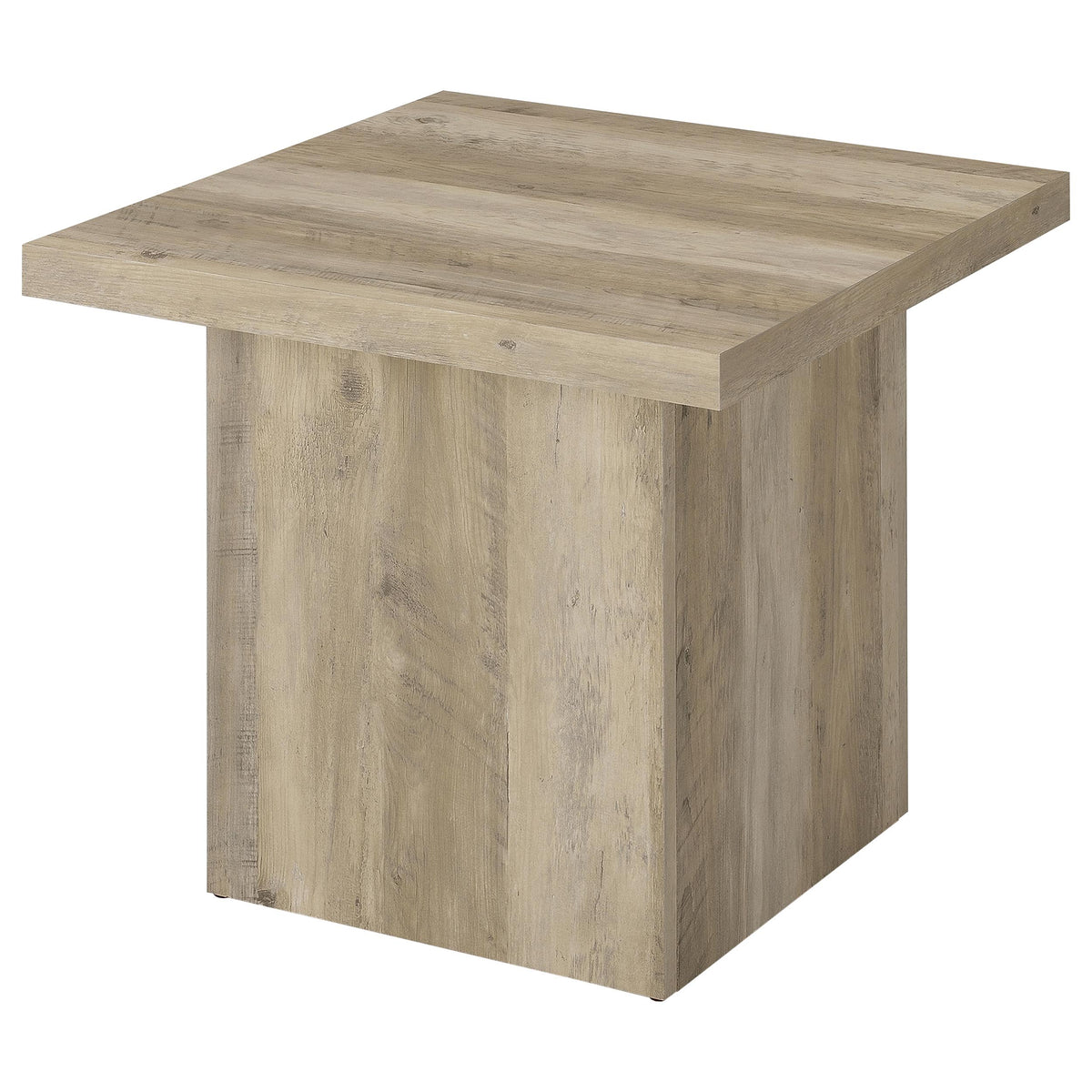 Devar Square Plinth Coffee & End Tables - Rustic Distressed Pine Finish – view 15