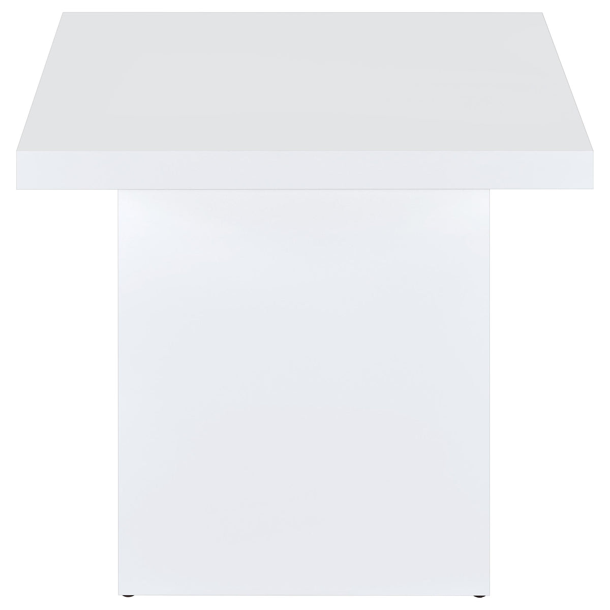 Devar Square Coffee & End Table - Sculptural Plinth Base in White High Gloss – view 14