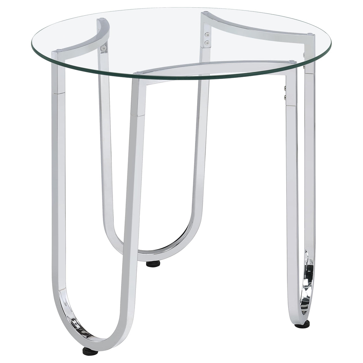 Beller Round Glass Coffee Table & End Table Sets - End Table
