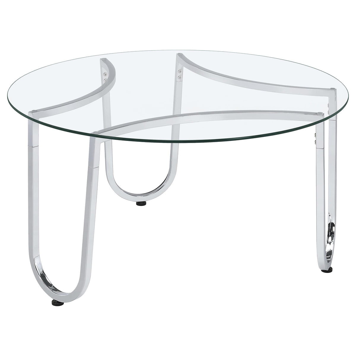 Beller Round Glass Coffee Table & End Table Sets - Coffee Table