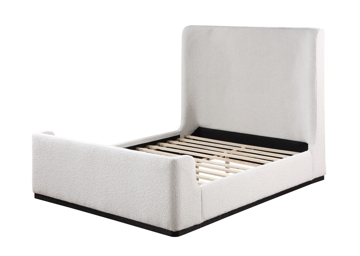Transitional Boucle Platform, California King in Cream - back view