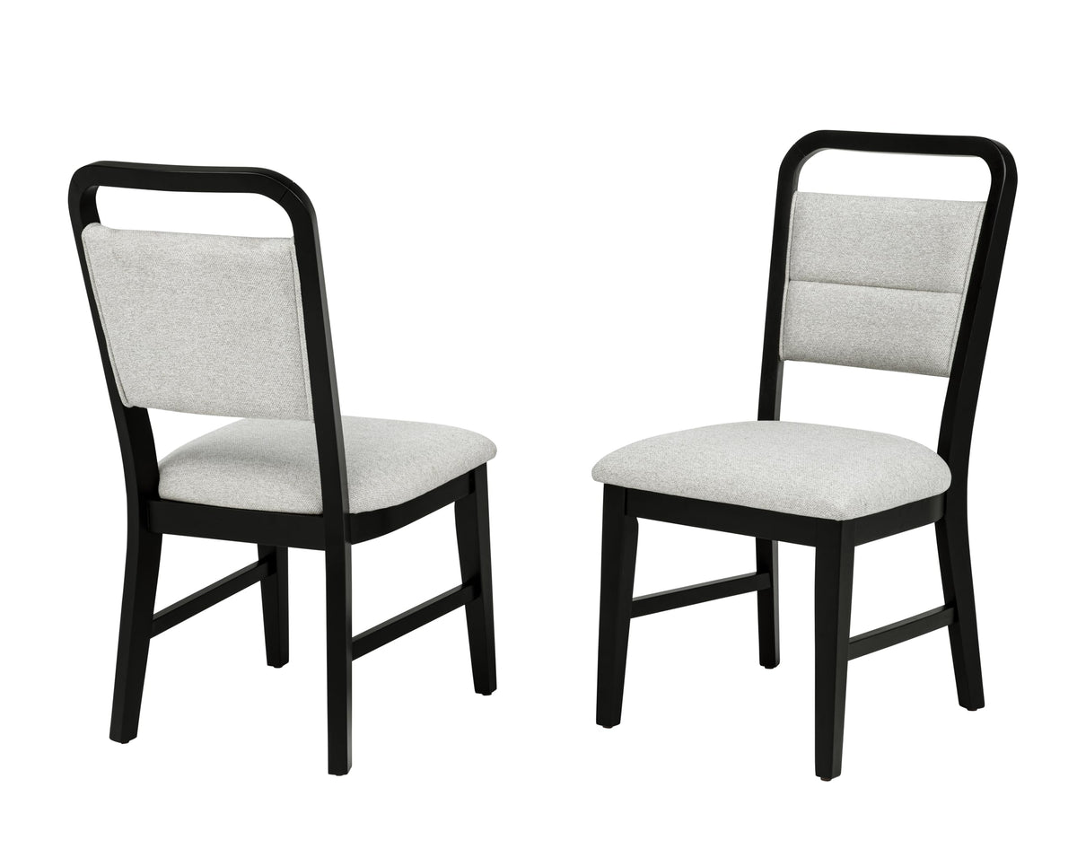 Timaro Transitional Dining Chairs with Cushioned Seat and Handle Cutout Backrest