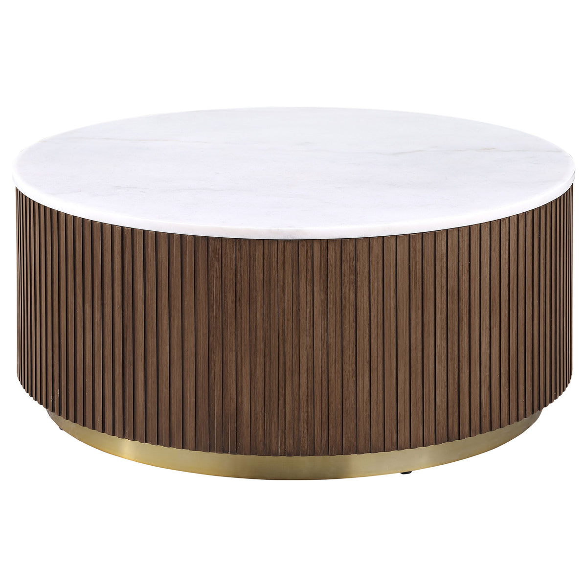 Jason Round White Marble Coffee Table & End Table - 35" Round Coffee Table