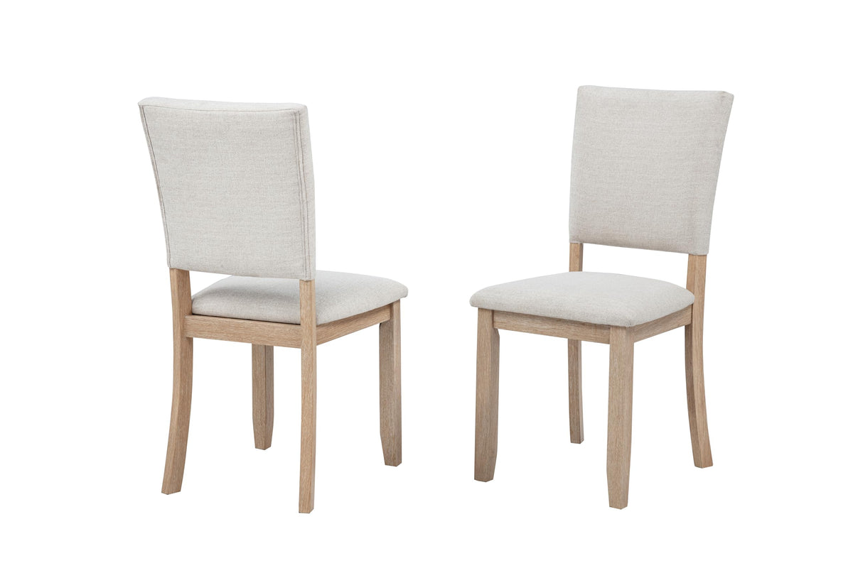 Camden 5-Piece Modern Scandinavian Round Dining Set, Seats 4 People in Beige - angle view
