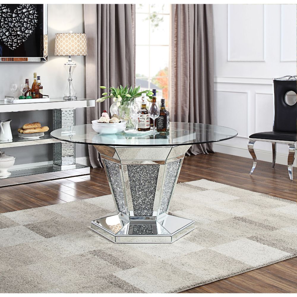 Noralie Round Glass Dining Table