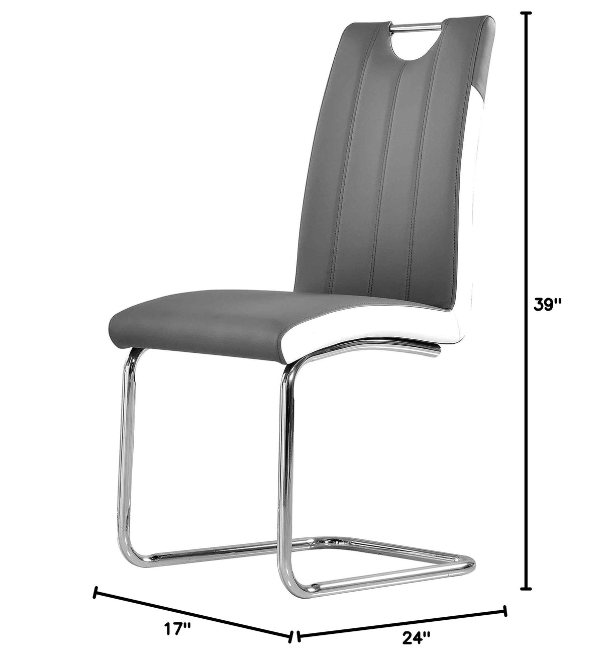 Barbara Modern Dining Chair with Faux Leather Fabric - side view